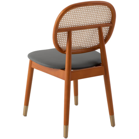 Holbeck Modern Dining Chair with Upholstered Leather Seat and Beech Wood Legs Set of 2