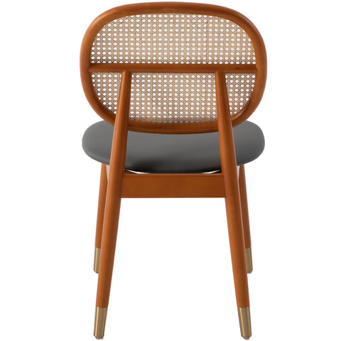 Holbeck Modern Dining Chair with Upholstered Leather Seat and Beech Wood Legs Set of 2