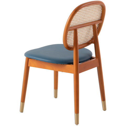 Holbeck Modern Dining Chair with Upholstered Leather Seat and Beech Wood Legs Set of 2