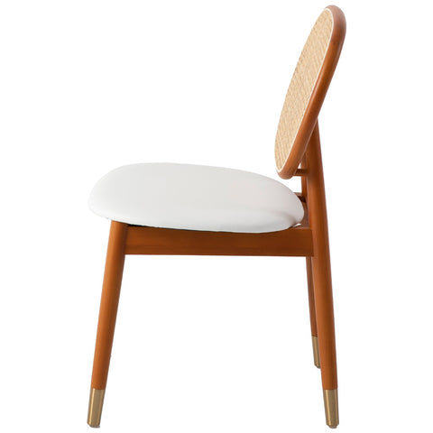 Holbeck Modern Dining Chair with Upholstered Leather Seat and Beech Wood Legs Set of 2