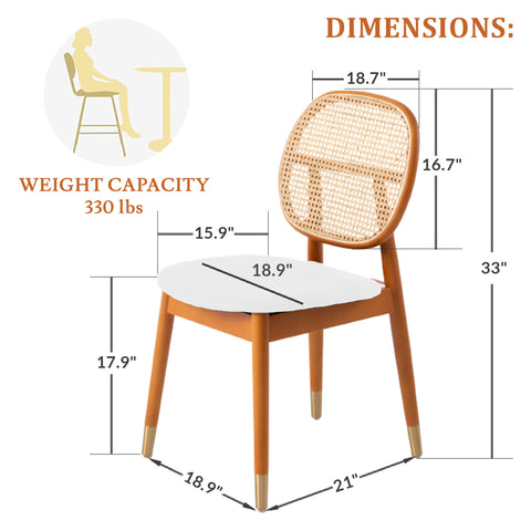 Holbeck Modern Dining Chair with Upholstered Leather Seat and Beech Wood Legs Set of 2