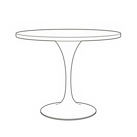 Verve Modern Round Dining Table with a White Resin Tabletop and White Steel Pedestal Base