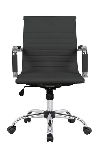 Harris Mid-Back Leather Adjustable  Office Conference Chair with Armrests