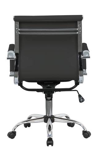 Harris Mid-Back Leather Adjustable  Office Conference Chair with Armrests