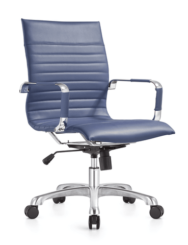 Harris Mid-Back Leather Adjustable  Office Conference Chair with Armrests