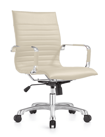 Harris Mid-Back Leather Adjustable  Office Conference Chair with Armrests