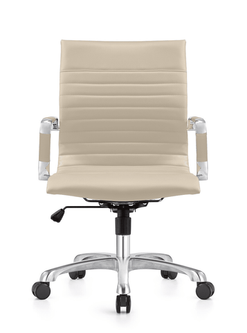 Harris Mid-Back Leather Adjustable  Office Conference Chair with Armrests