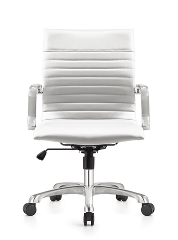 Harris Mid-Back Leather Adjustable  Office Conference Chair with Armrests