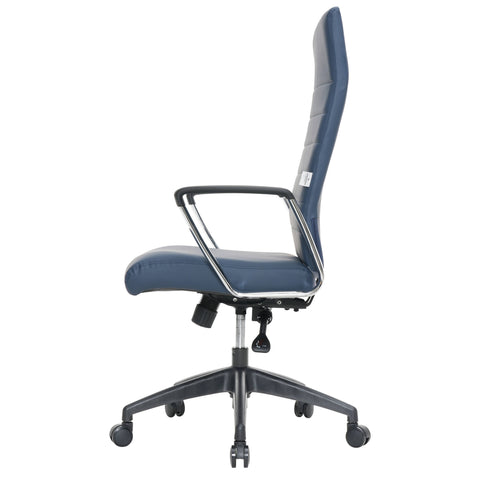 Hilton High-Back Leather Office Chair Adjustable Seat Height in Nylon