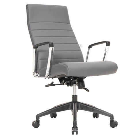 Hilton High-Back Leather Office Chair Adjustable Seat Height in Nylon