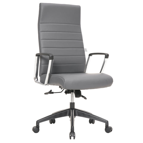 Hilton High-Back Leather Office Chair Adjustable Seat Height in Nylon