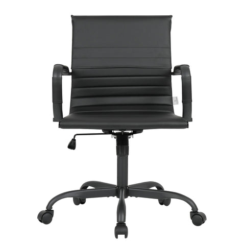 Harris Mid-Back Leather Adjustable  Office Conference Chair with Armrests