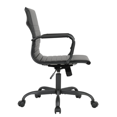 Harris Mid-Back Leather Adjustable  Office Conference Chair with Armrests