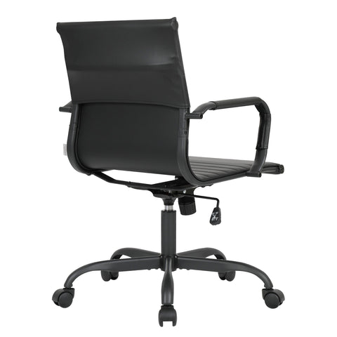 Harris Mid-Back Leather Adjustable  Office Conference Chair with Armrests