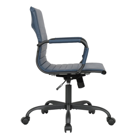 Harris Mid-Back Leather Adjustable  Office Conference Chair with Armrests