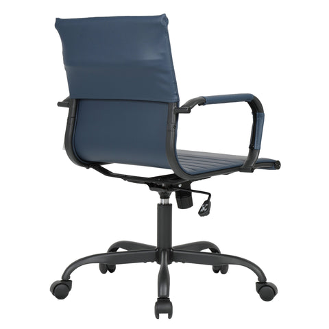 Harris Mid-Back Leather Adjustable  Office Conference Chair with Armrests