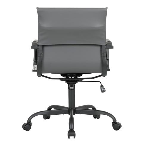 Harris Mid-Back Leather Adjustable  Office Conference Chair with Armrests