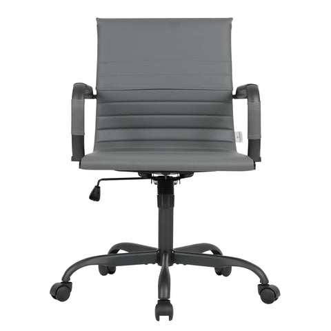 Harris Mid-Back Leather Adjustable  Office Conference Chair with Armrests