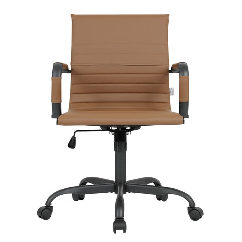 Harris Mid-Back Leather Adjustable  Office Conference Chair with Armrests