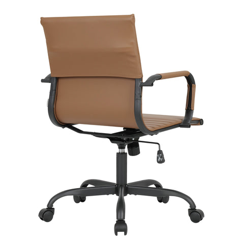 Harris Mid-Back Leather Adjustable  Office Conference Chair with Armrests