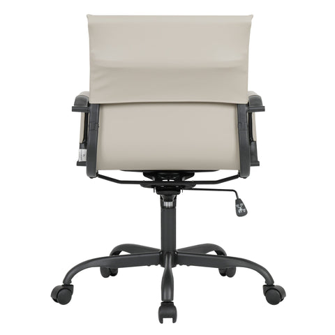 Harris Mid-Back Leather Adjustable  Office Conference Chair with Armrests