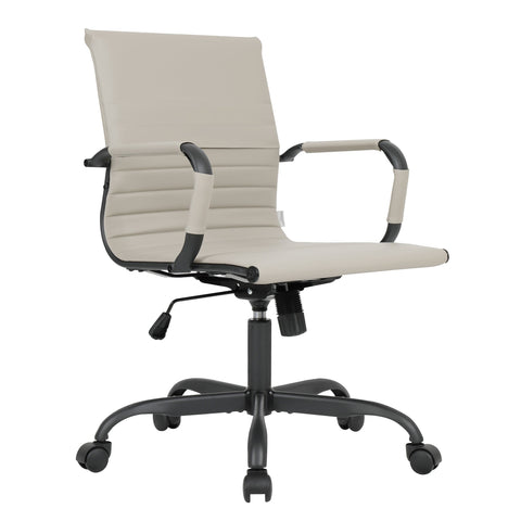 Harris Mid-Back Leather Adjustable  Office Conference Chair with Armrests