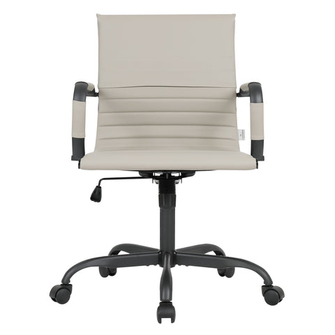 Harris Mid-Back Leather Adjustable  Office Conference Chair with Armrests