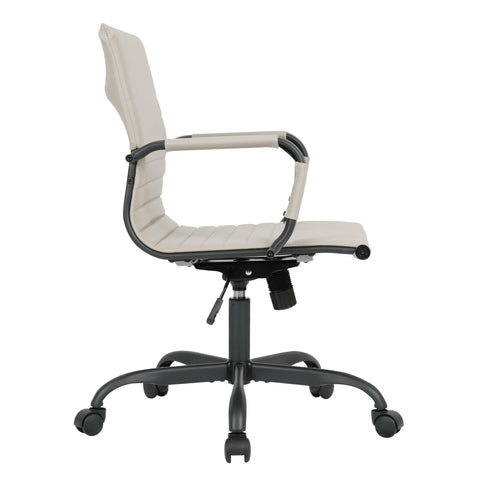 Harris Mid-Back Leather Adjustable  Office Conference Chair with Armrests