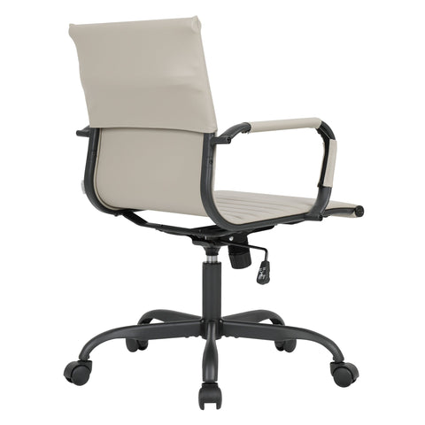 Harris Mid-Back Leather Adjustable  Office Conference Chair with Armrests