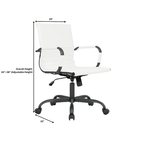 Harris Mid-Back Leather Adjustable  Office Conference Chair with Armrests