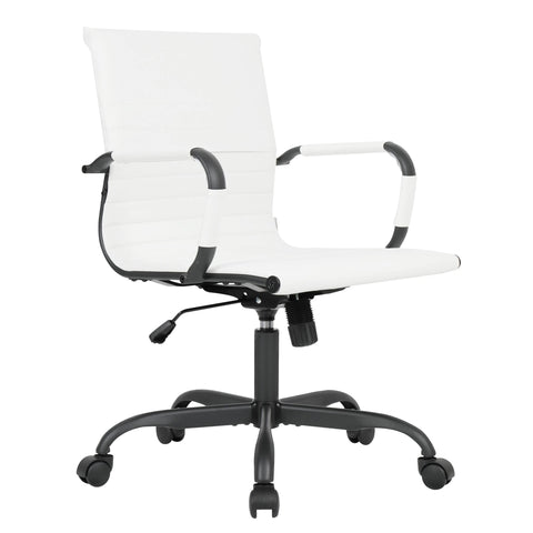 Harris Mid-Back Leather Adjustable  Office Conference Chair with Armrests