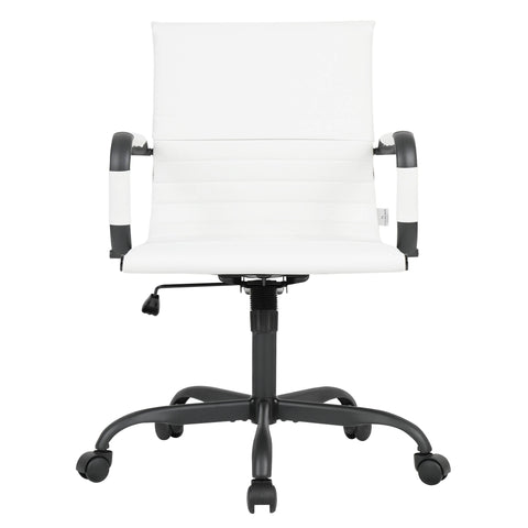 Harris Mid-Back Leather Adjustable  Office Conference Chair with Armrests