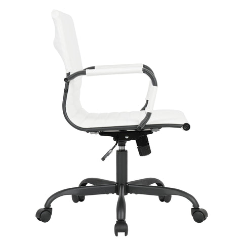 Harris Mid-Back Leather Adjustable  Office Conference Chair with Armrests