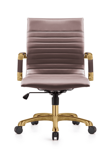 Harris Mid-Back Leather Adjustable  Office Conference Chair with Armrests