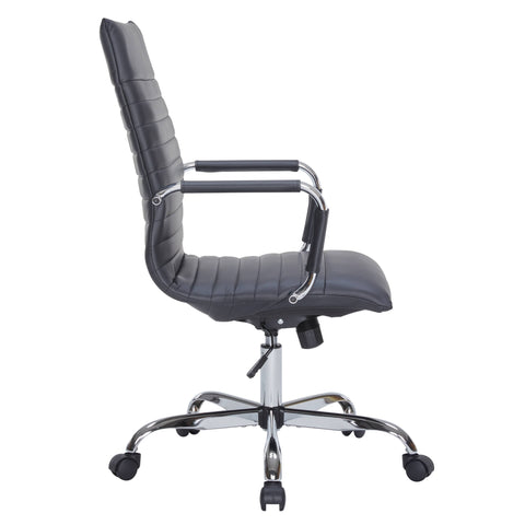 Harris Leather High-Back Adjustable  Office Conference Chair with Armrests