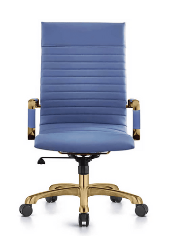 Harris Leather High-Back Adjustable  Office Conference Chair with Armrests