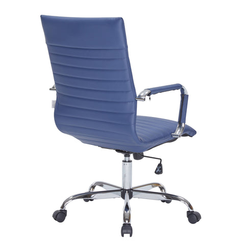 Harris Leather High-Back Adjustable  Office Conference Chair with Armrests