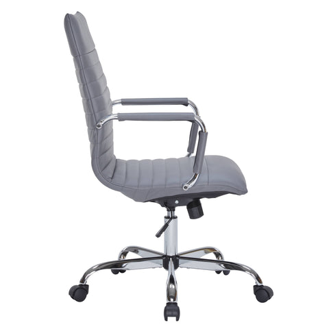 Harris Leather High-Back Adjustable  Office Conference Chair with Armrests