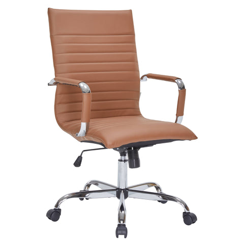 Harris Leather High-Back Adjustable  Office Conference Chair with Armrests