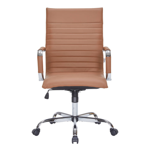 Harris Leather High-Back Adjustable  Office Conference Chair with Armrests