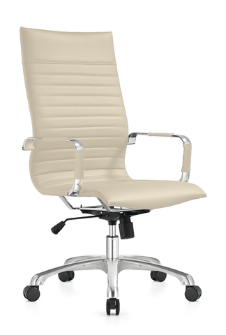 Harris Leather High-Back Adjustable  Office Conference Chair with Armrests