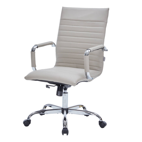 Harris Leather High-Back Adjustable  Office Conference Chair with Armrests