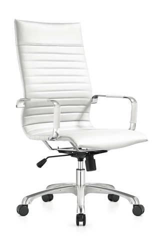 Harris Leather High-Back Adjustable  Office Conference Chair with Armrests