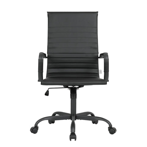 Harris Leather High-Back Adjustable  Office Conference Chair with Armrests