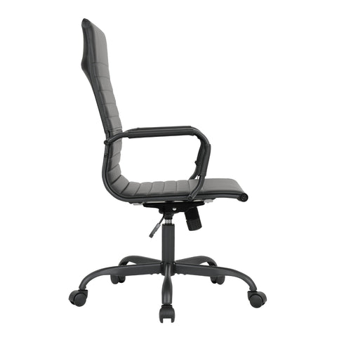 Harris Leather High-Back Adjustable  Office Conference Chair with Armrests