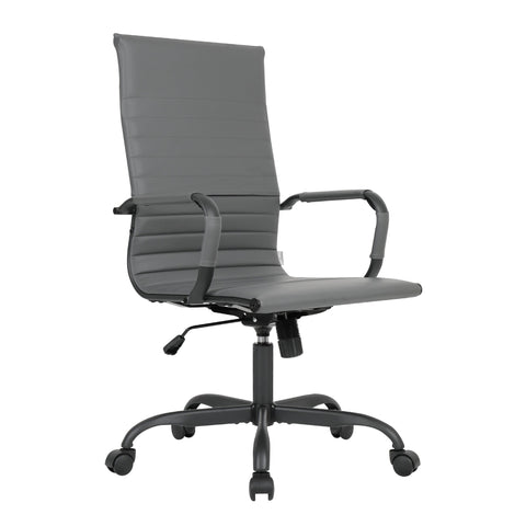 Harris Leather High-Back Adjustable  Office Conference Chair with Armrests