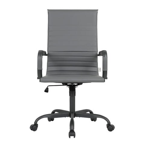 Harris Leather High-Back Adjustable  Office Conference Chair with Armrests