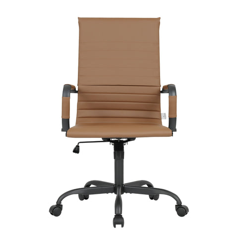 Harris Leather High-Back Adjustable  Office Conference Chair with Armrests