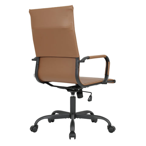 Harris Leather High-Back Adjustable  Office Conference Chair with Armrests