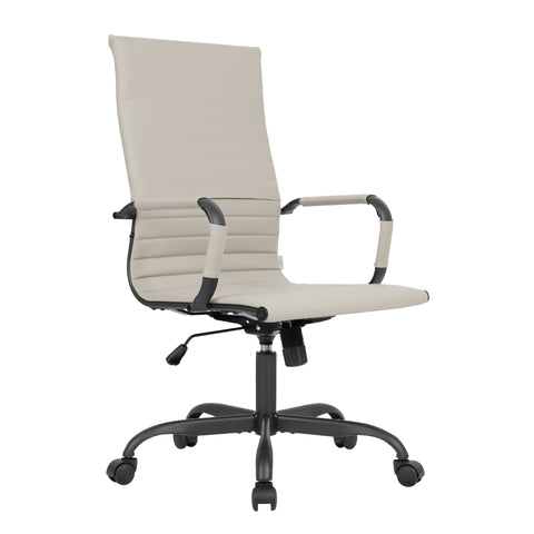 Harris Leather High-Back Adjustable  Office Conference Chair with Armrests